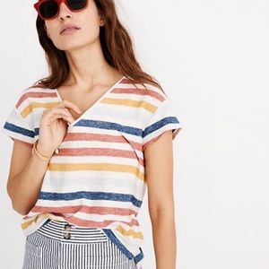 Madewell Rainbow V Neck Tee